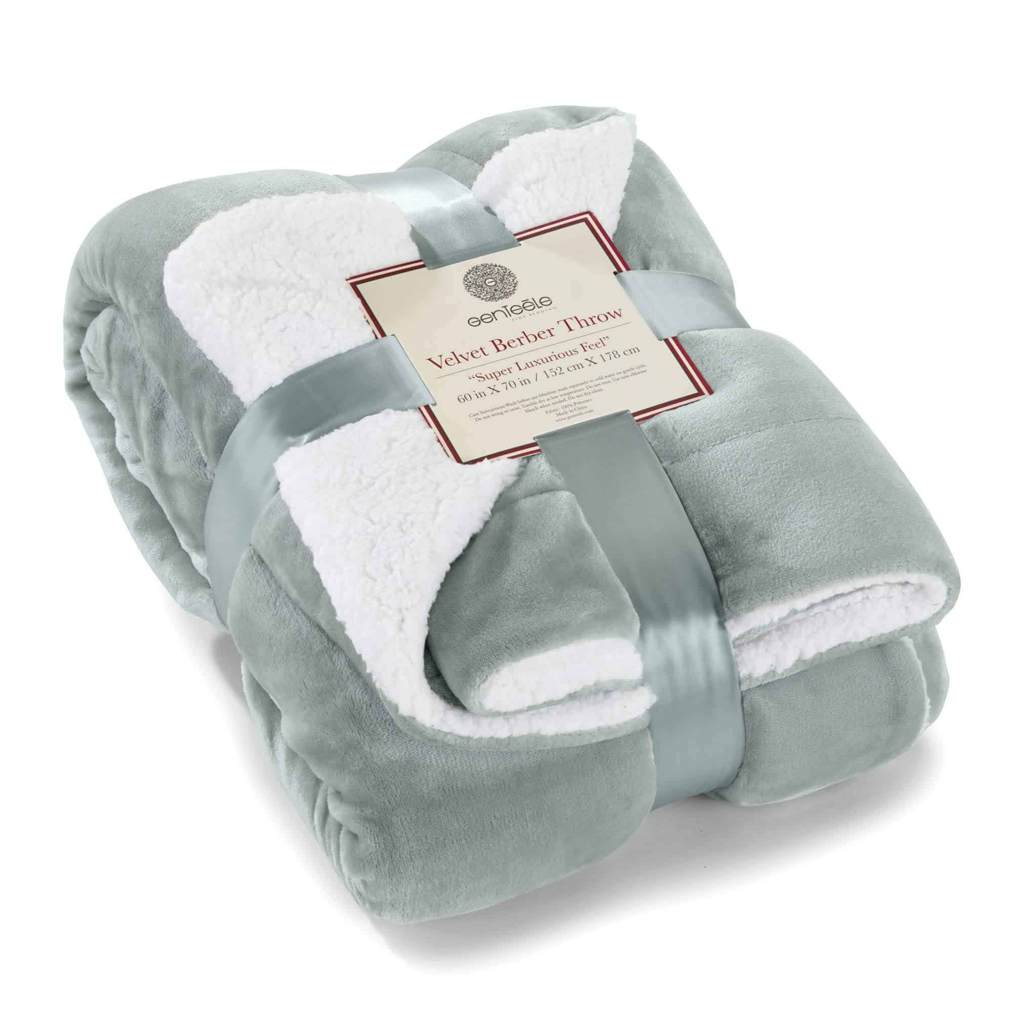 Manta de Sherpa Genteele Ultra Suave Reversible, 60 x 70