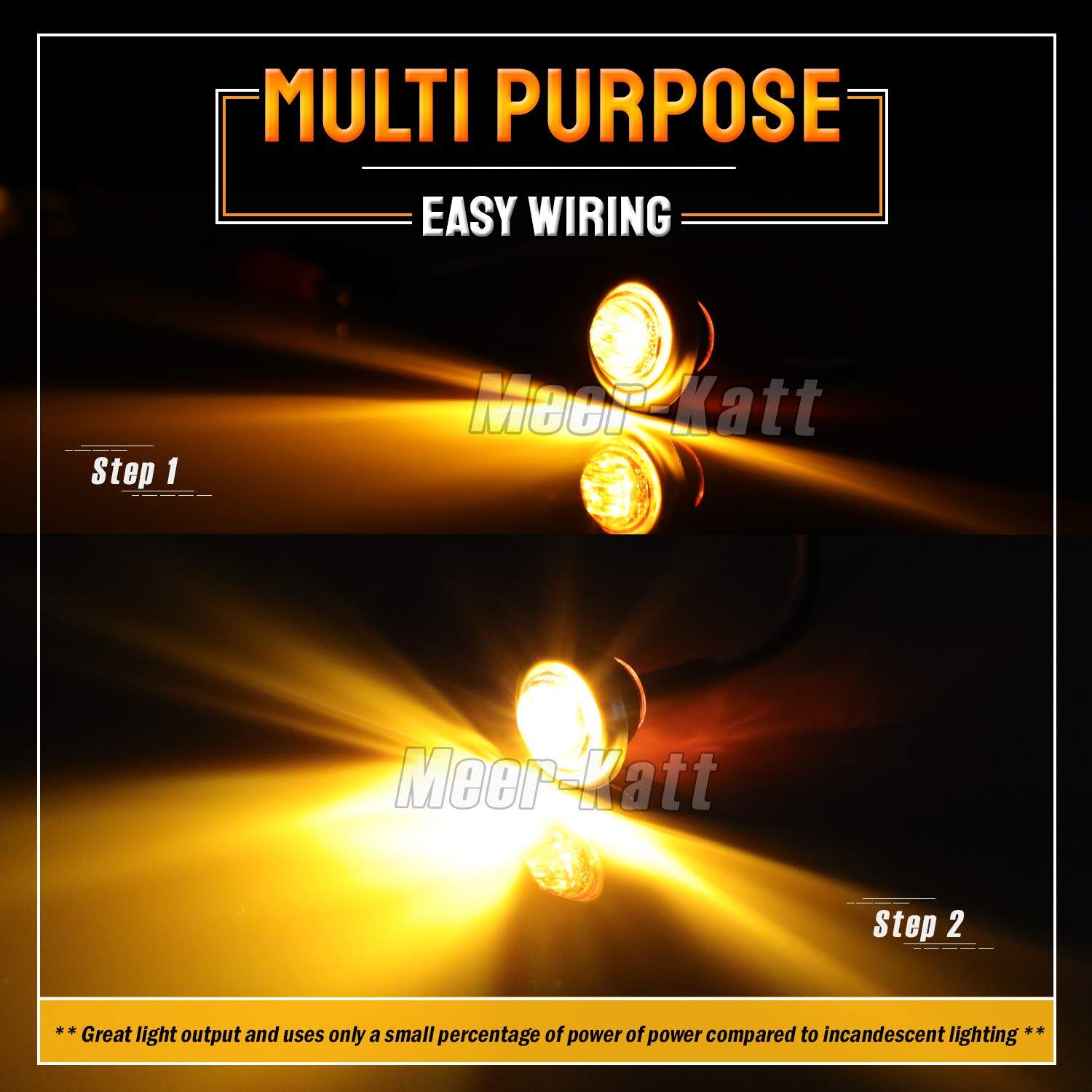 MADCATZ 3/4 Pulgada Luces de Marcador Lateral de LED Ámbar - Imagen 4