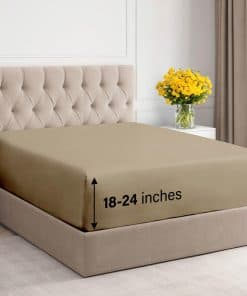 Sábana Ajustable Extra Profunda Twin XL de -Crema