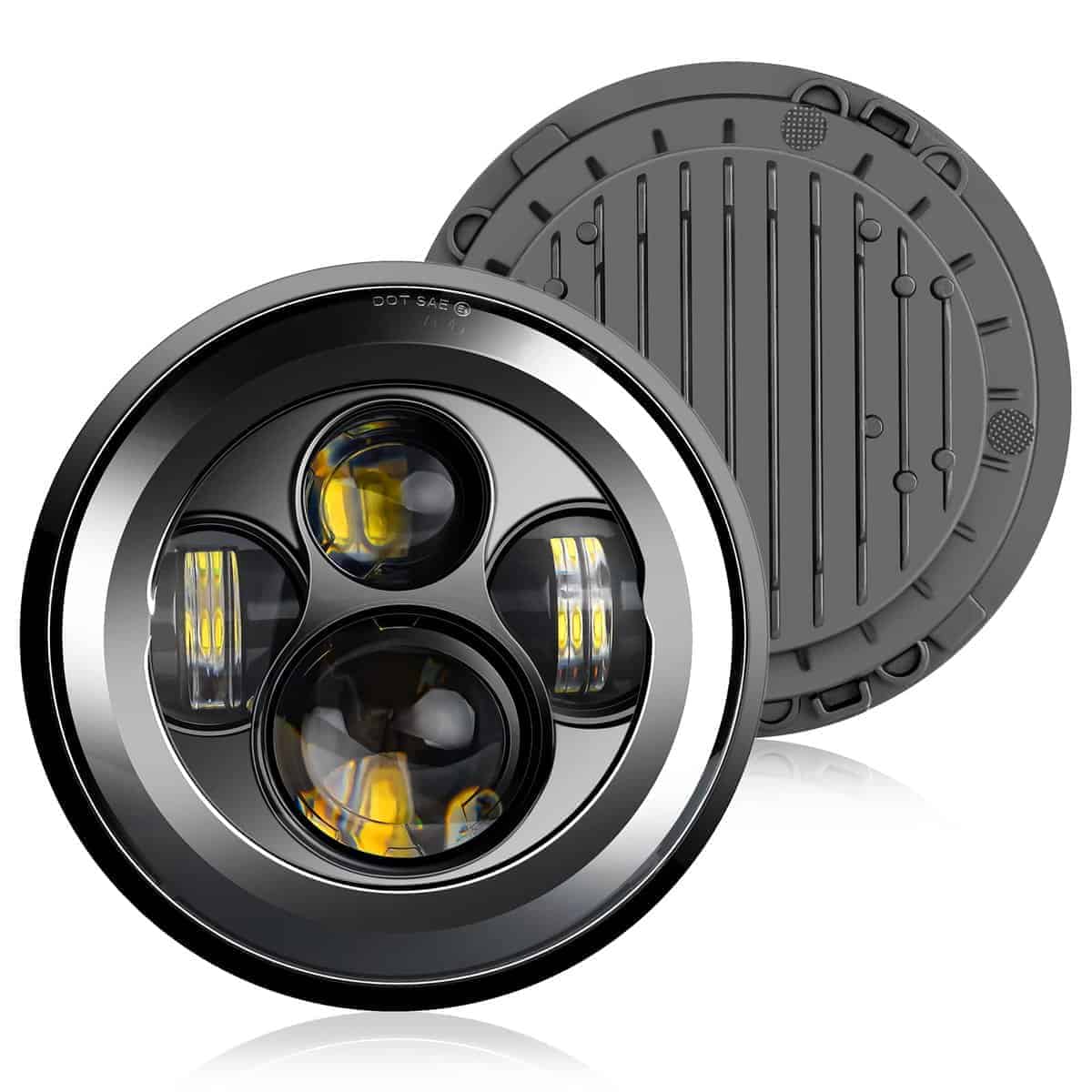 nifeida 7" Faros Redondos Negros Hi/Lo Beam Compatible con