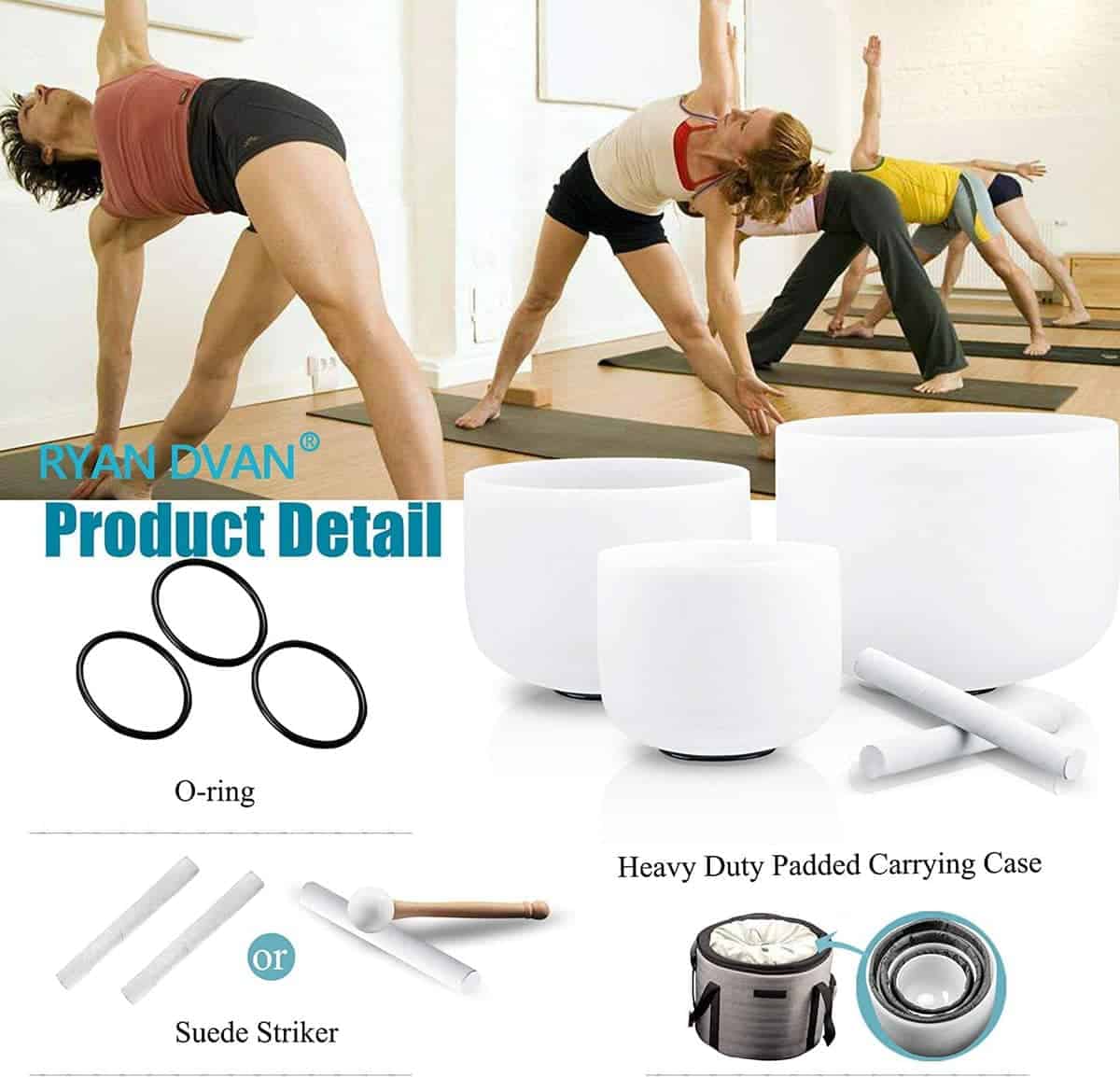 Set de 3 Cuencos de Cuarzo Forestado de 8-12 Pulgadas Ryan - Imagen 3