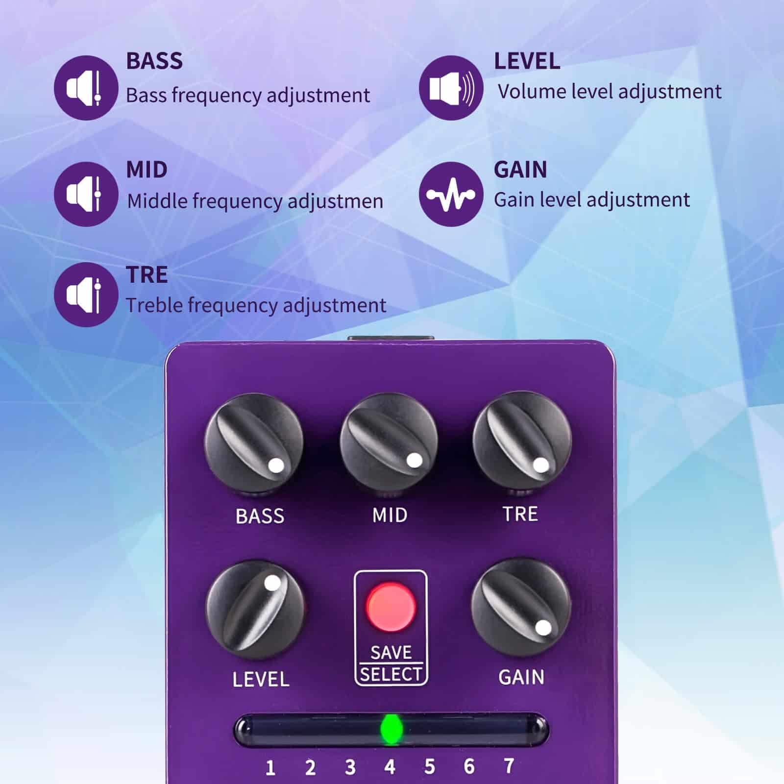Pedal de Preamp Digital FLAMMA FS06 Efectos de Guitarra con - Imagen 5