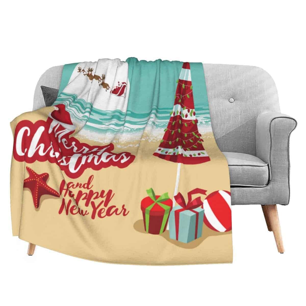 Manta de Tiro de Franela con Estampado de Estrella de Mar