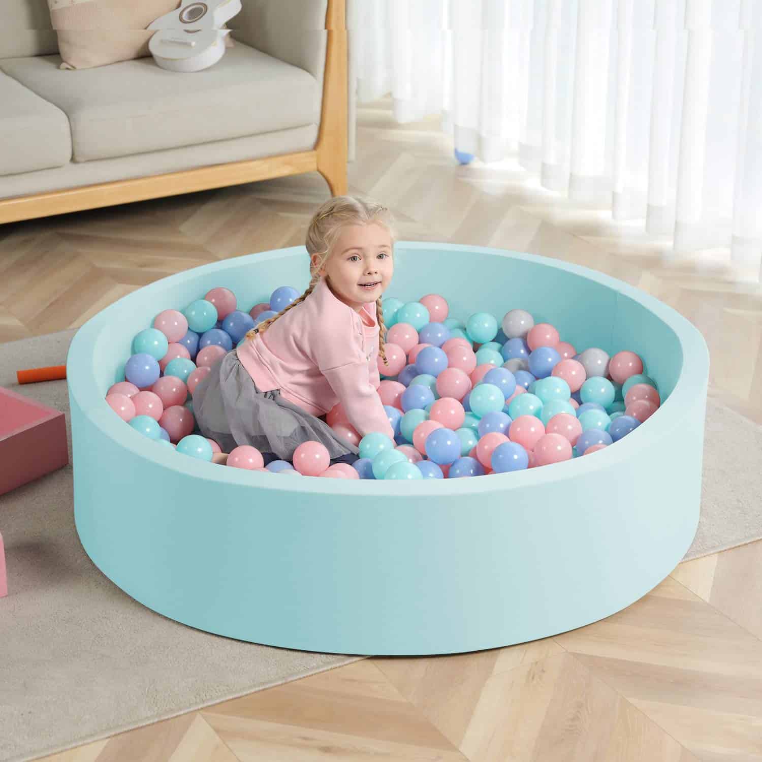 TRENDBOX Gran Piscina de Bolas de Espuma Suave 130 x 30 cm, - Imagen 5