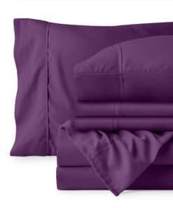 Juego de sábanas de lujo para hotel Bare Home -Ciruela