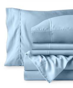 Juego de sábanas de lujo para hotel Bare Home -Azul Claro