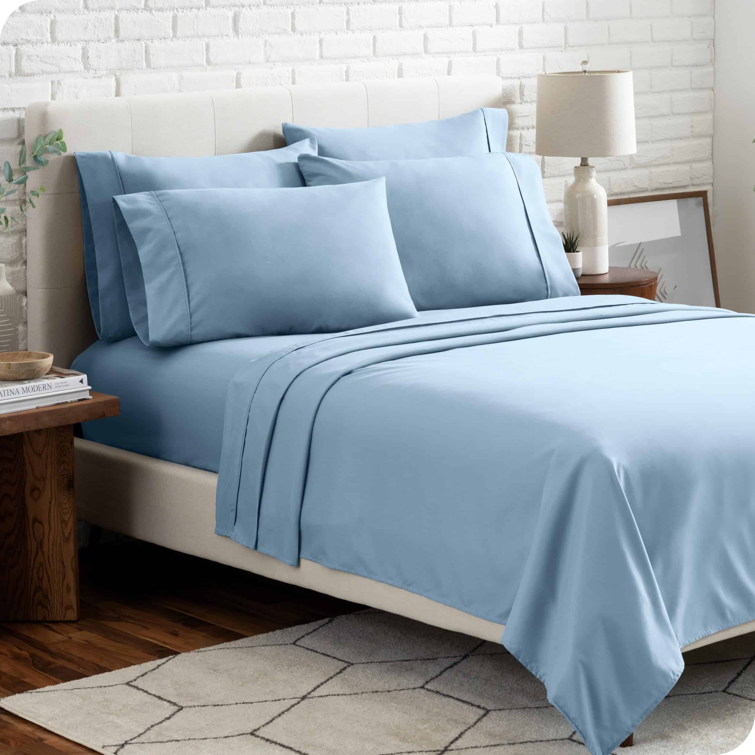 Juego de sábanas Twin XL de Bare Home - -Azul Claro - Imagen 3