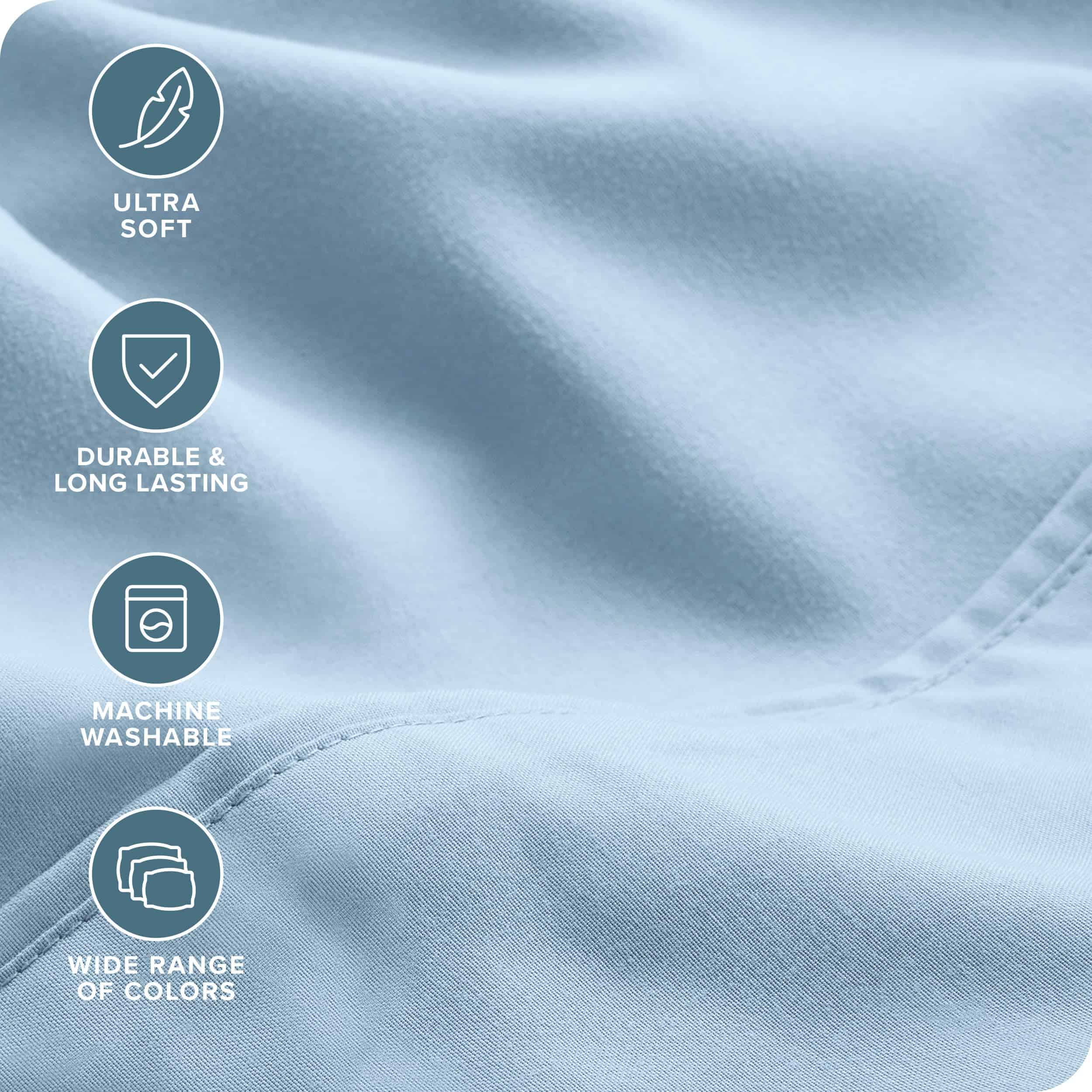 Juego de sábanas Twin XL de Bare Home - -Azul Claro - Imagen 5