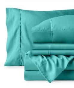 Juego de sábanas de lujo para hotel Bare Home -Turquesa
