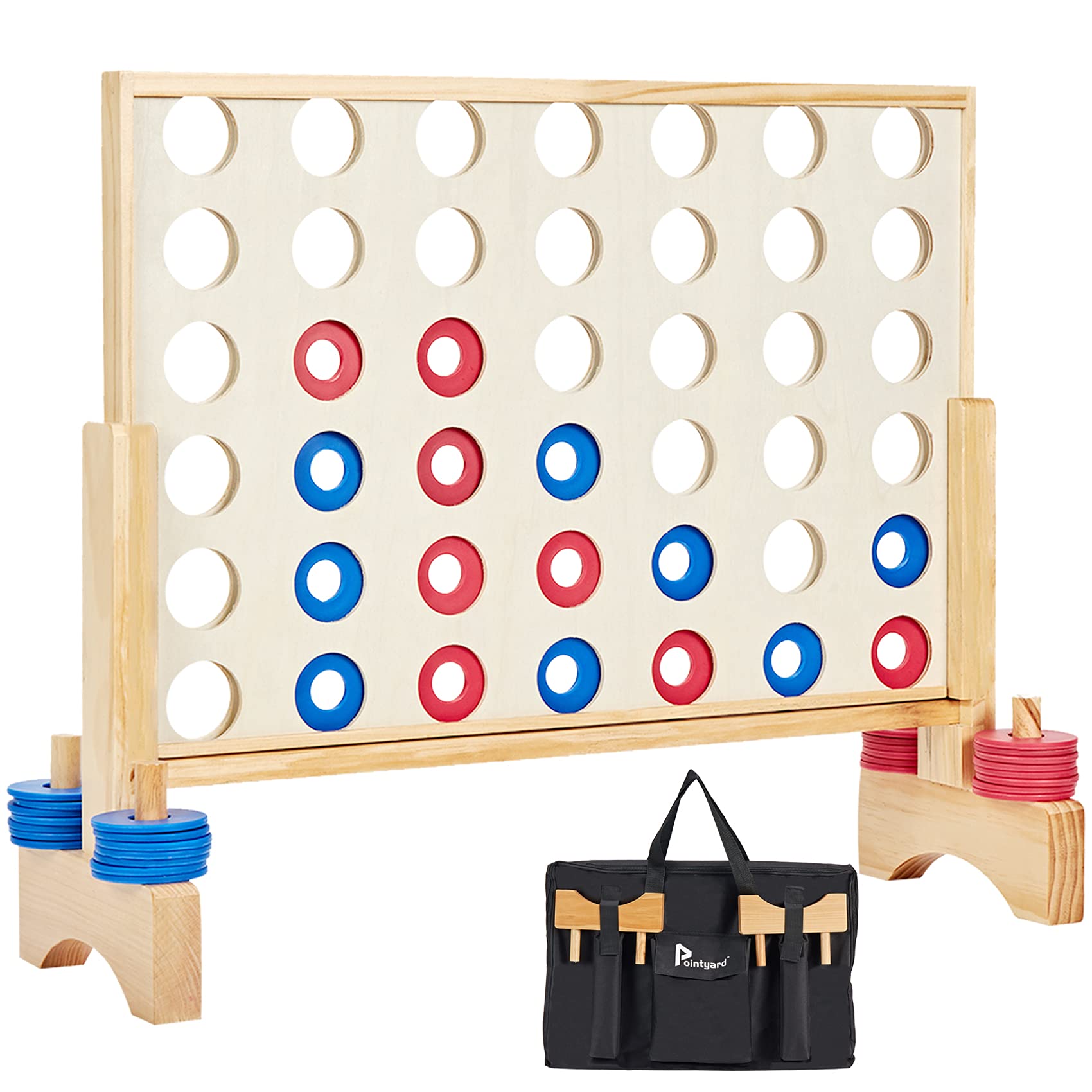 Juego Gigante de 4 en Línea de Madera Pointyard 26X22