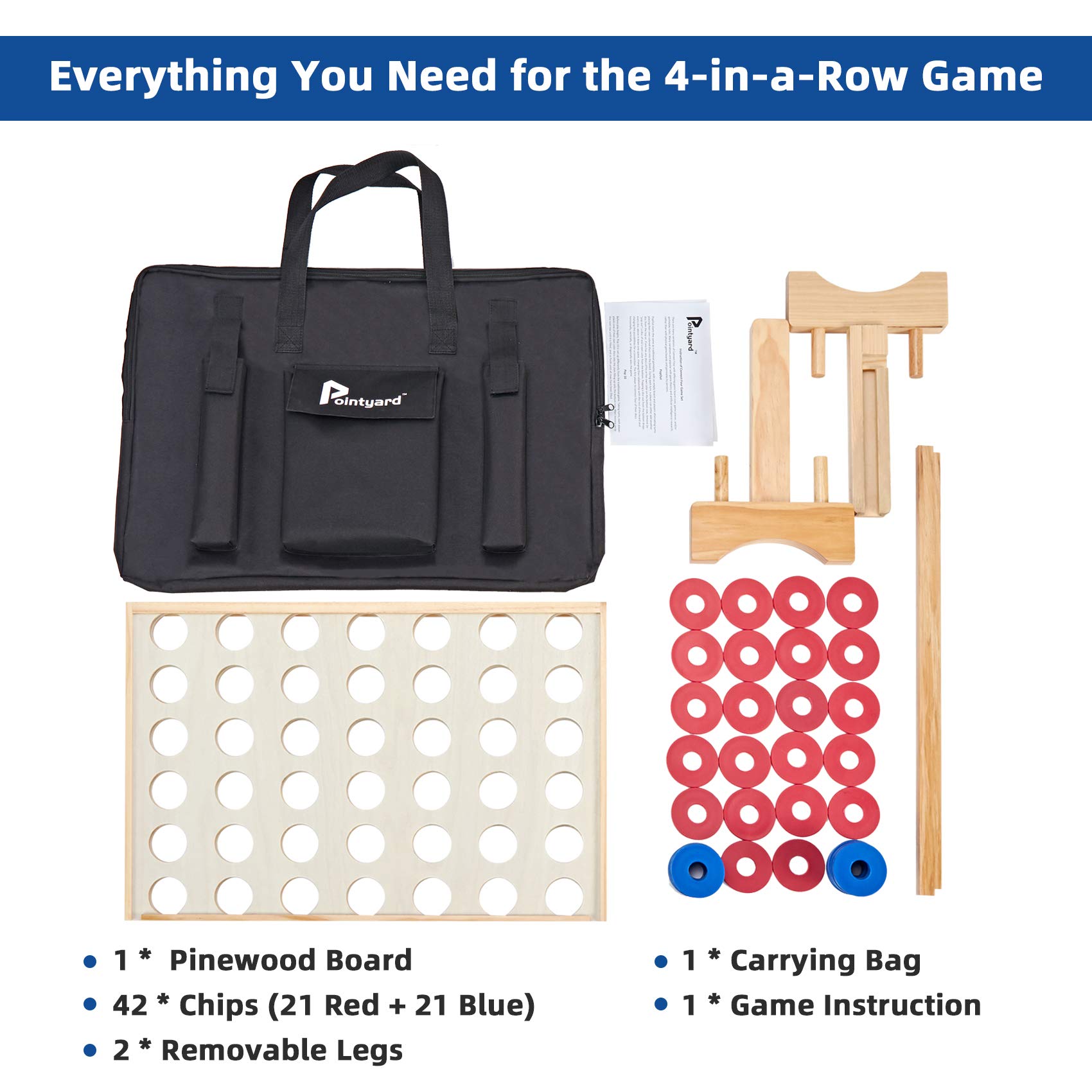 Juego Gigante de 4 en Línea de Madera Pointyard 26X22 - Imagen 7