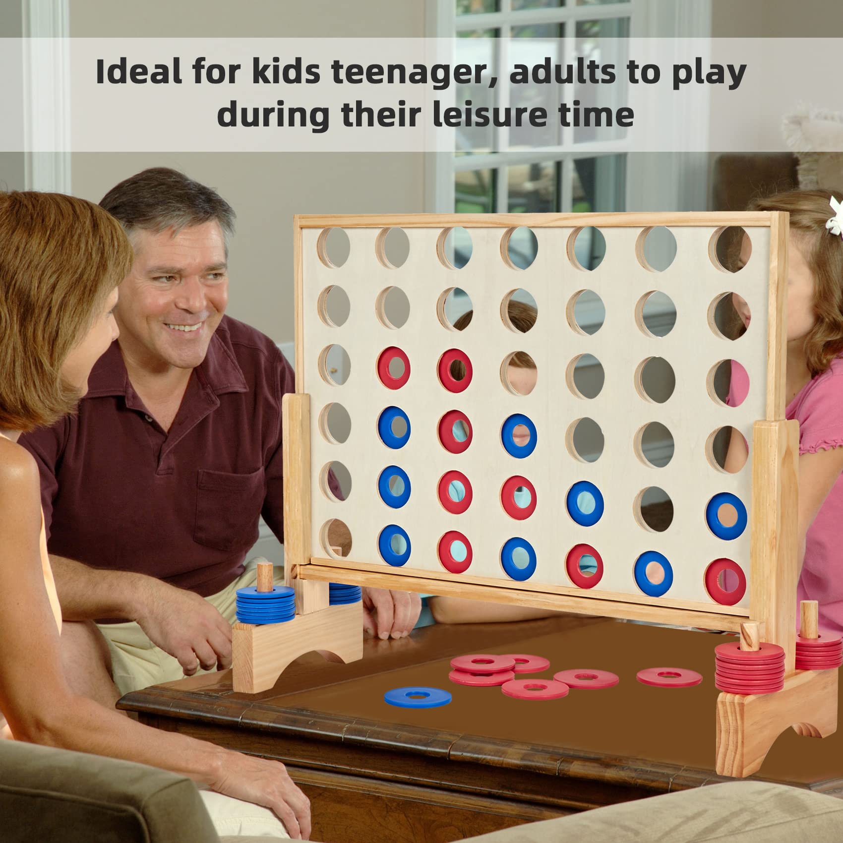 Juego Gigante de 4 en Línea de Madera Pointyard 26X22 - Imagen 4