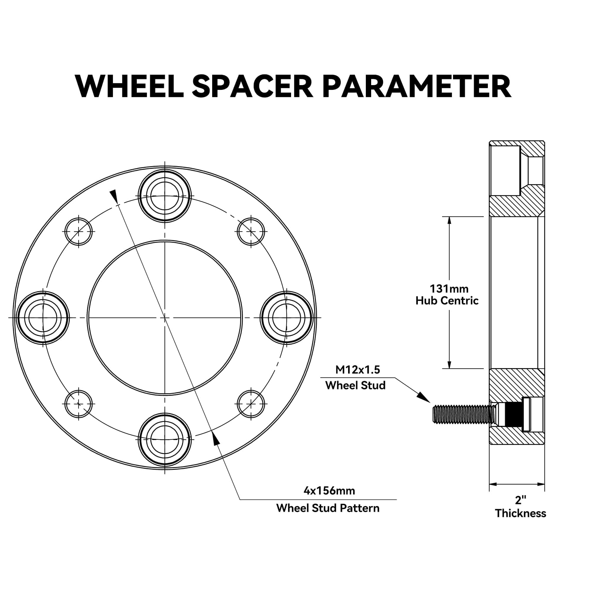 Espaciador de llanta ATV 4x156mm para Polaris 2013+ Ranger, - Imagen 3