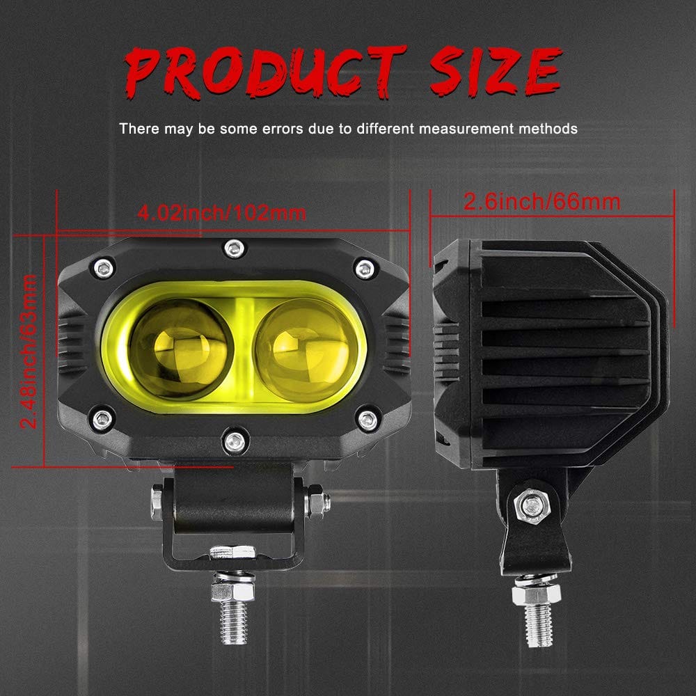 Par de Luces Led Amarillas BraveWAY de 4 pulgadas 48W Luces - Imagen 8