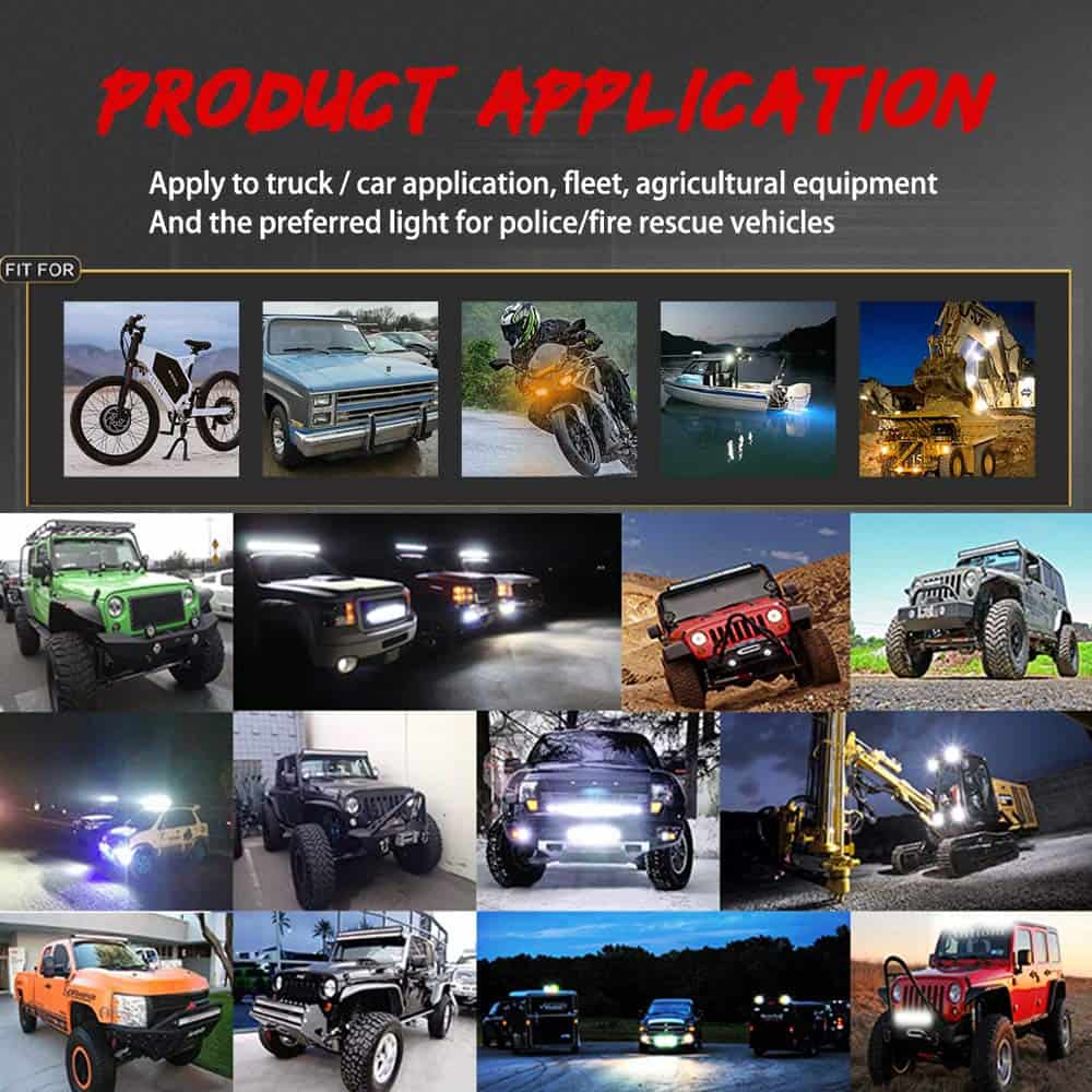 Par de Luces Led Amarillas BraveWAY de 4 pulgadas 48W Luces - Imagen 9