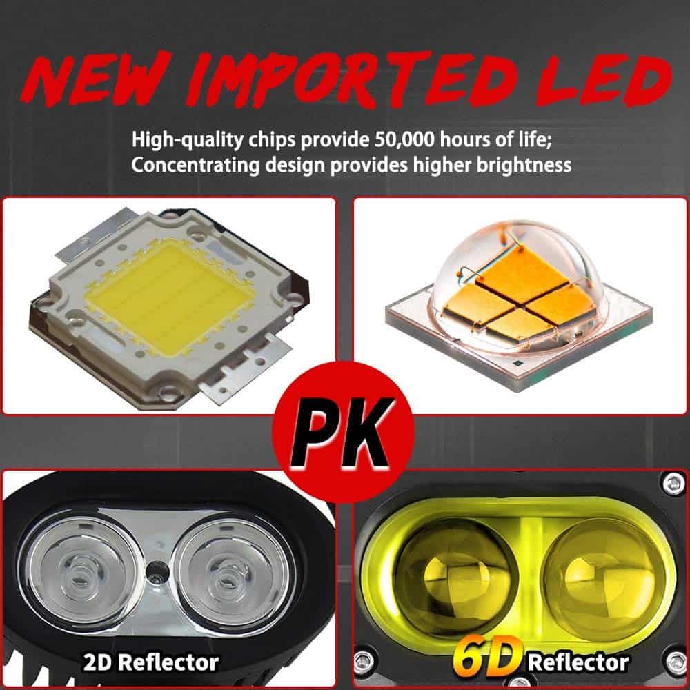 Par de Luces Led Amarillas BraveWAY de 4 pulgadas 48W Luces - Imagen 3