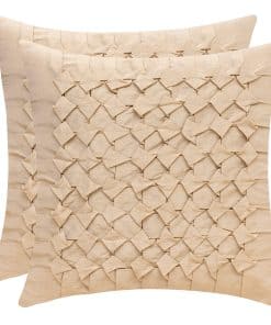 The White Petals Funda de Almohada Euro Dorada, Plisada -