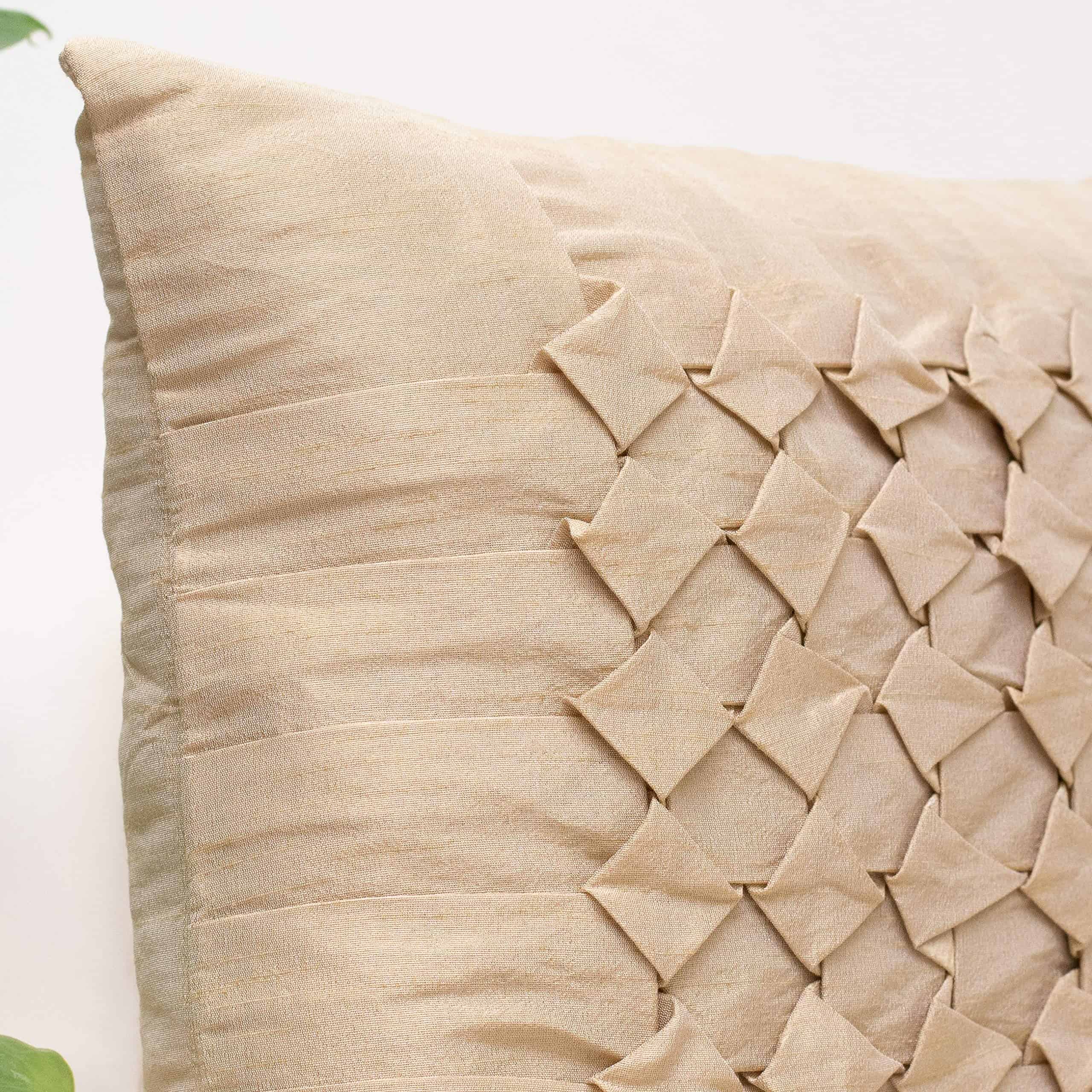 The White Petals Funda de Almohada Euro Dorada, Plisada - - Imagen 5