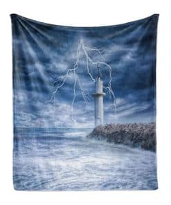 Manta de Lana Lunarable Faro, Faro Tormenta de Turbulencia