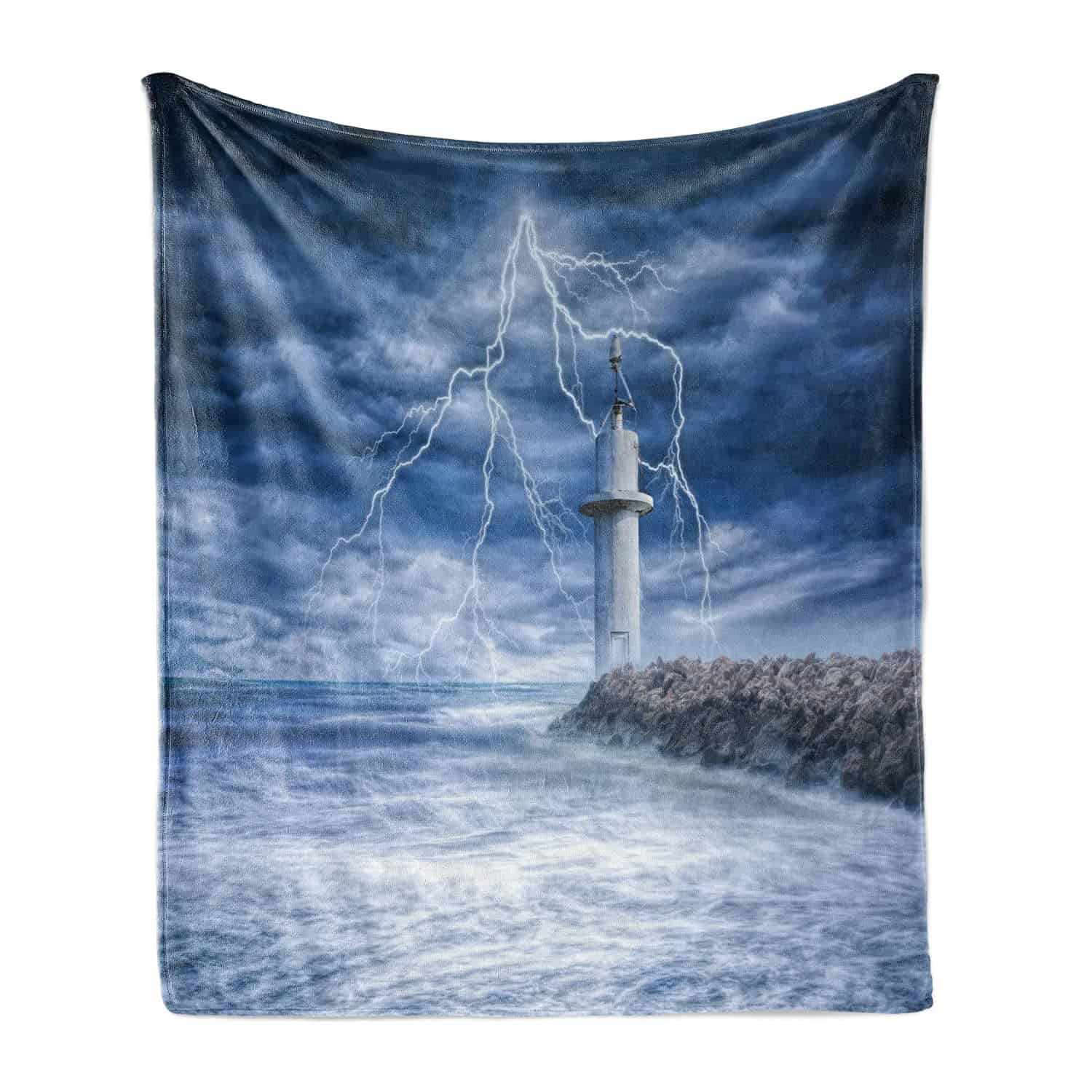 Manta de Lana Lunarable Faro, Faro Tormenta de Turbulencia