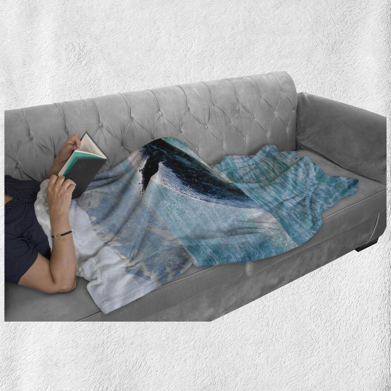 Manta de Lana Lunarable de Animales Marinos, Ballena - Imagen 7