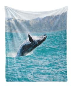 Manta de Lana Lunarable de Animales Marinos, Ballena