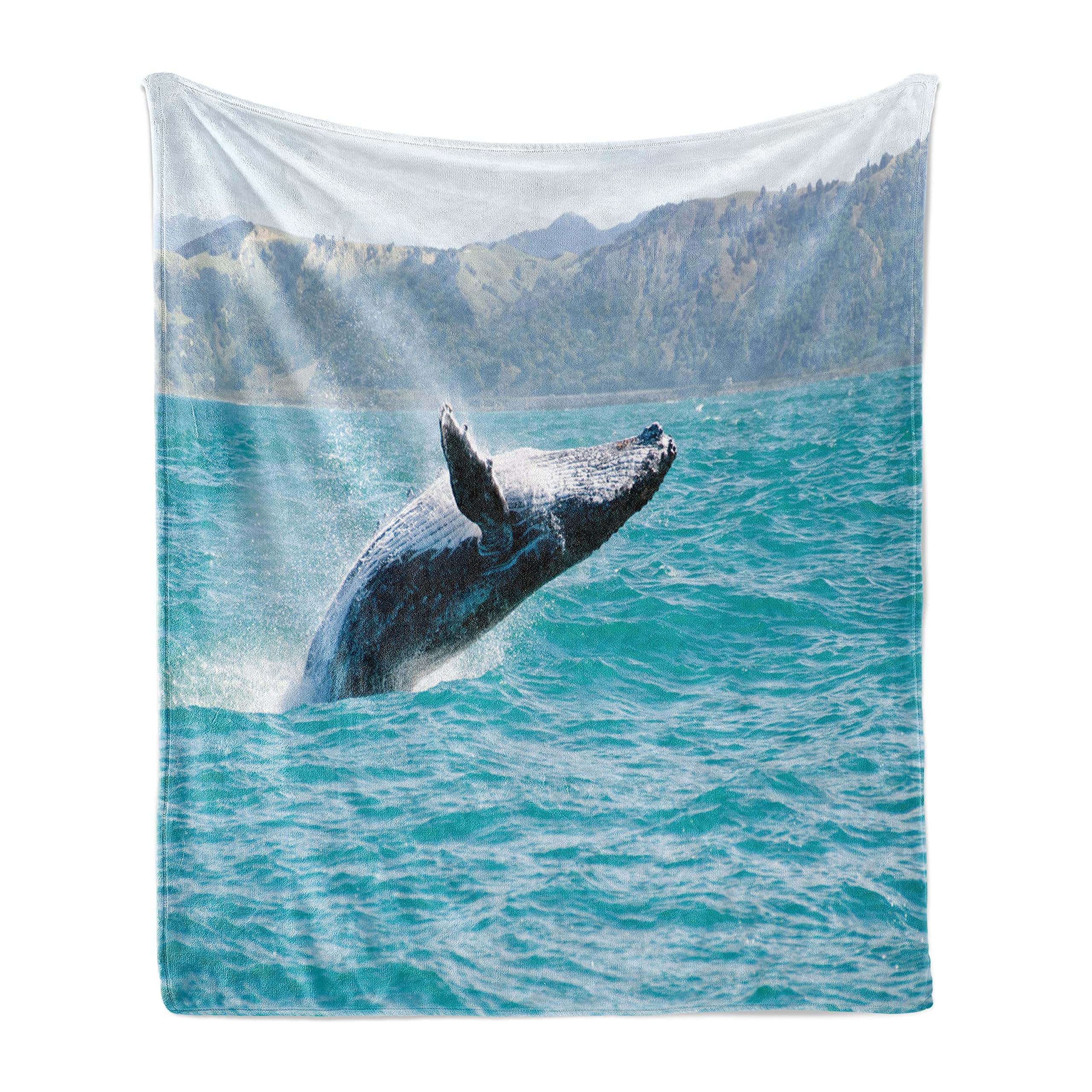 Manta de Lana Lunarable de Animales Marinos, Ballena