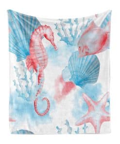 Manta de tiro Lunarable Nautical, Conchas Caballito de Mar