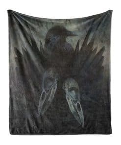 Manta de sofá gótica Lunarable, Alas de cuervo sombrío que