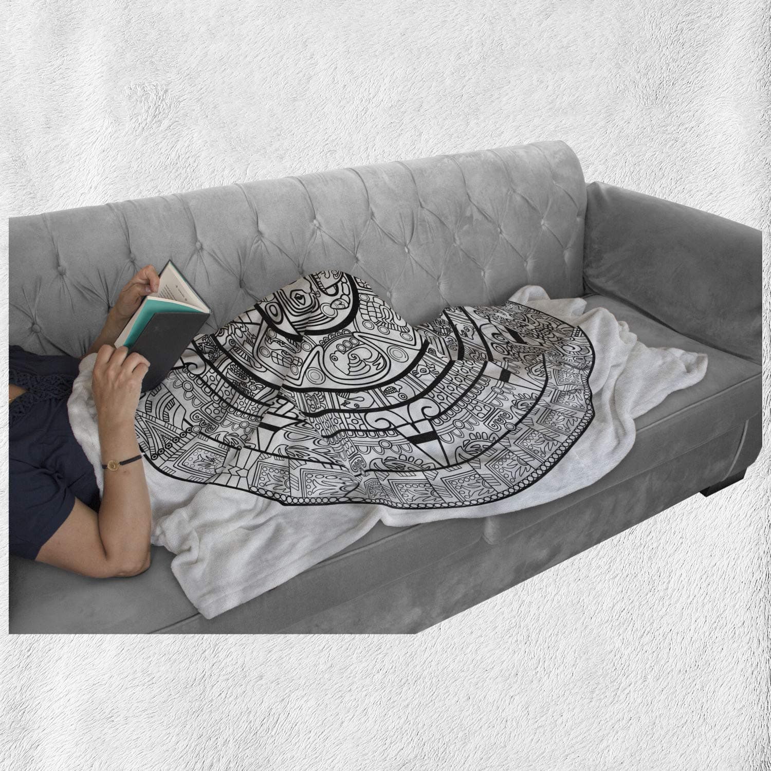 Manta decorativa Lunarable Mesoamericana, Calendario Maya - Imagen 7