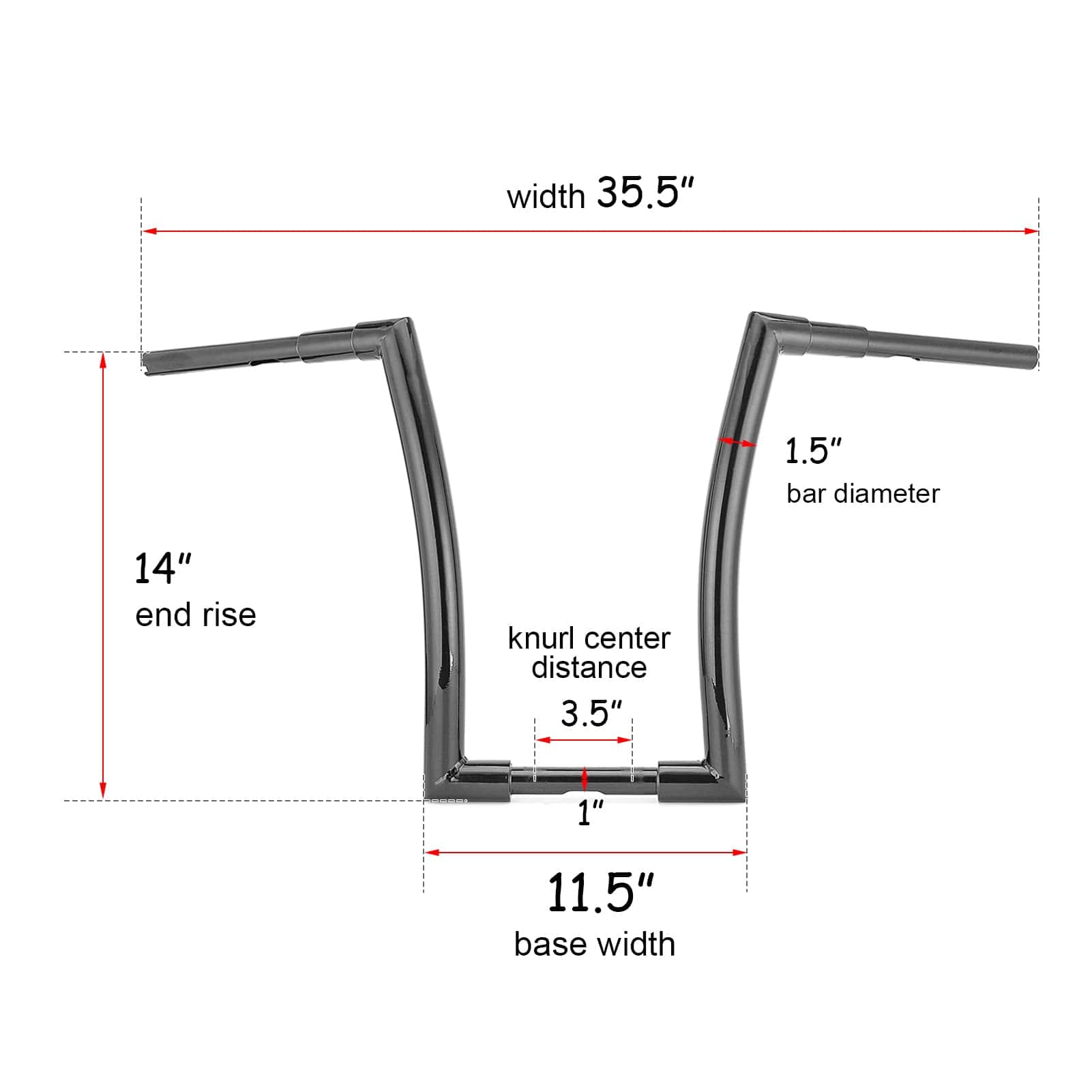 Manillar de 14" para Ape Hangers 1.5 pulgadas Fat Monkey - Imagen 3