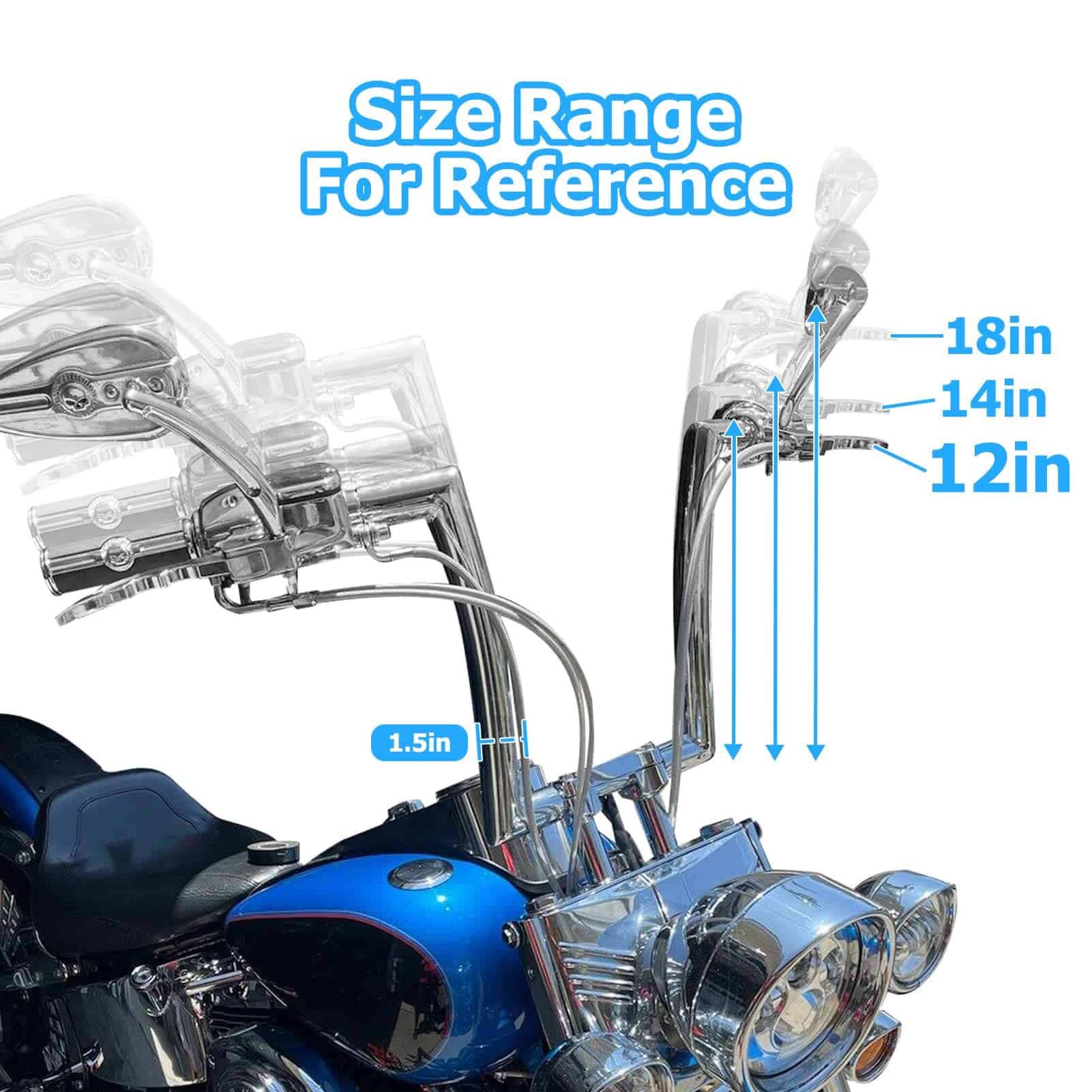 Manillar de 14" para Ape Hangers 1.5 pulgadas Fat Monkey - Imagen 9