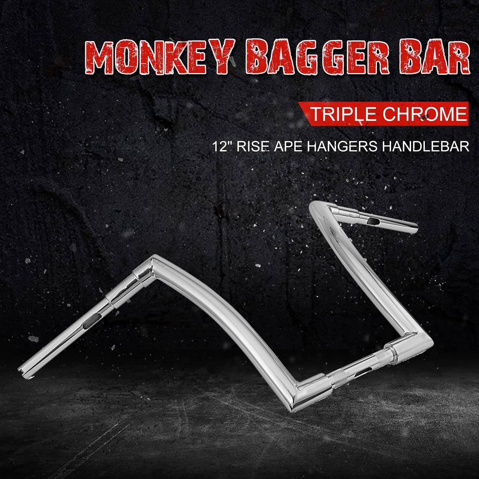 Manillar de 12" Ape Hanger 1.5 pulgadas Fat Monkey Bar - Imagen 8