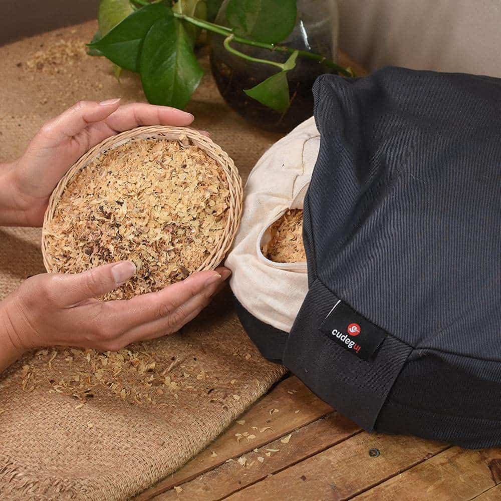 Cojín de Meditación Cudegui Zafu Relleno de Cáscara de Café - Imagen 6