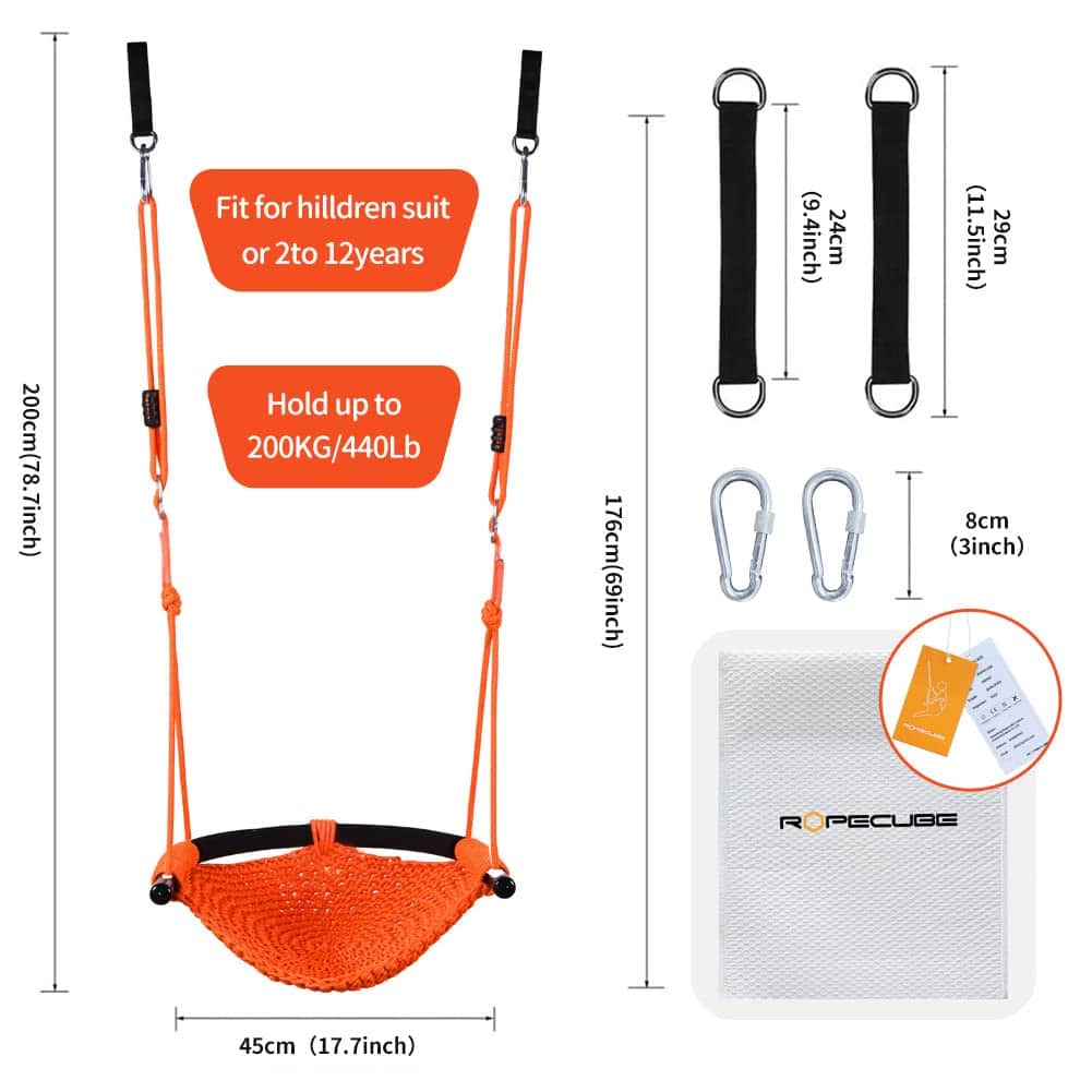 Columpio de mano tejido para niños, asiento de columpio - Imagen 6