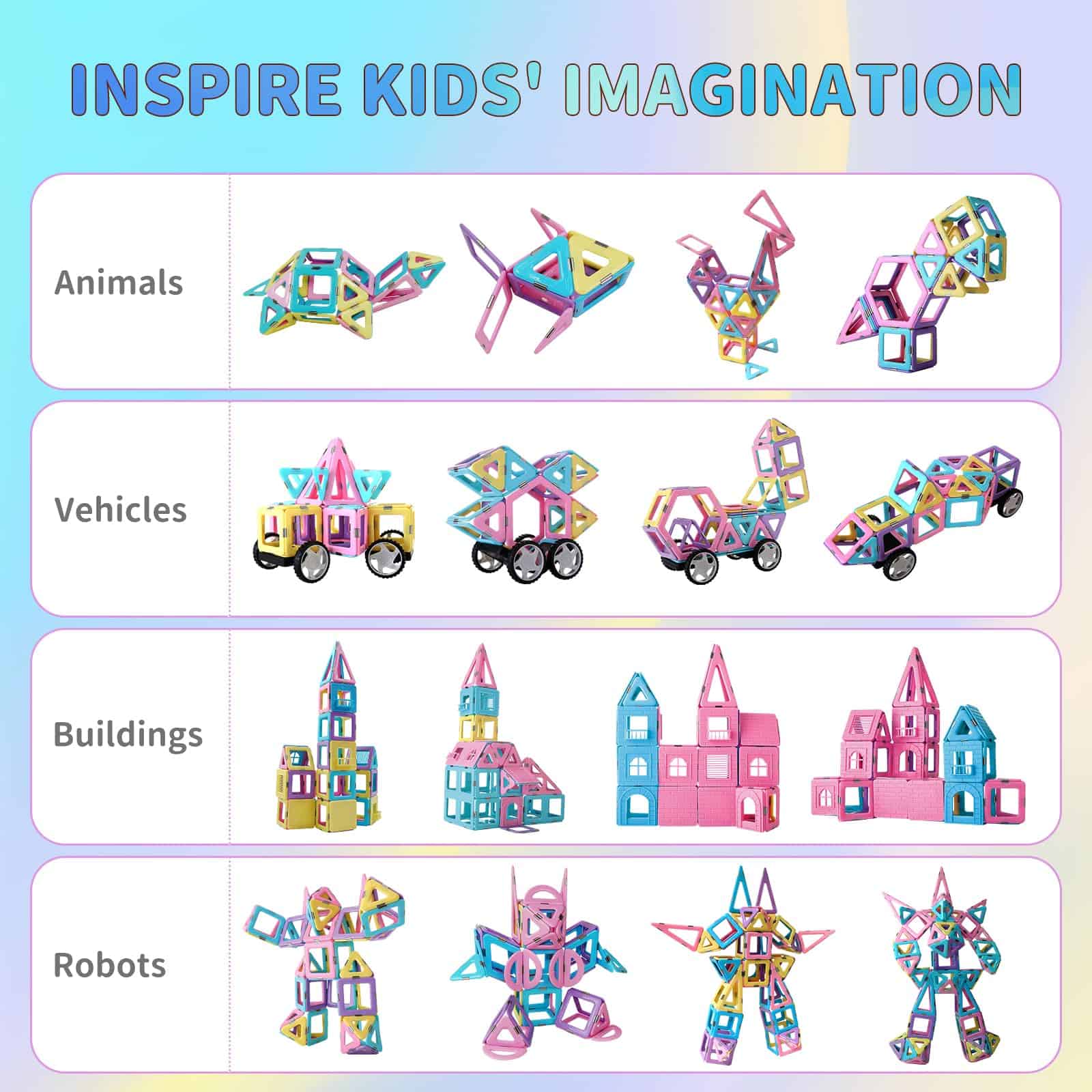 Juguetes de Bloques de Construcción de Azulejos Magnéticos - Imagen 5