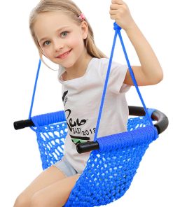 Balancín tejido a mano ROPECUBE para niños, asiento de