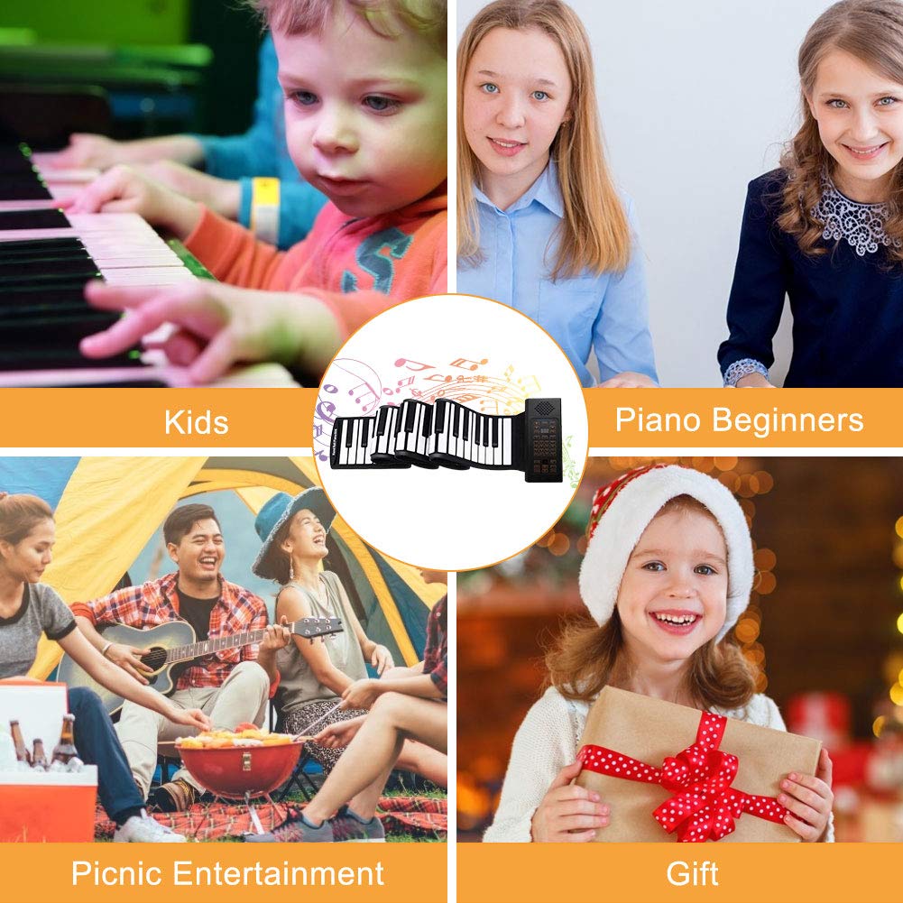 Piano de 88 Teclas con Pedal Teclado Portátil con Pegatinas - Imagen 8