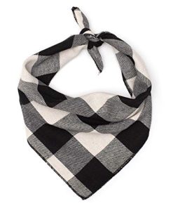 Pañuelo cuadrado cuadrado negra/blanco para perros