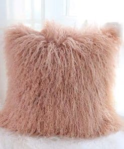 Funda de cojín de piel de cordero mongol 100% real de Unite