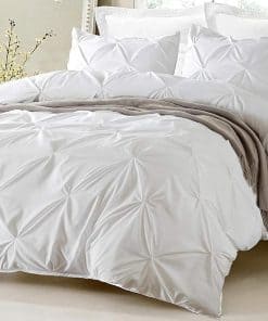 Funda de Edredón Blanca Tamaño Queen/Full con Pliegues en