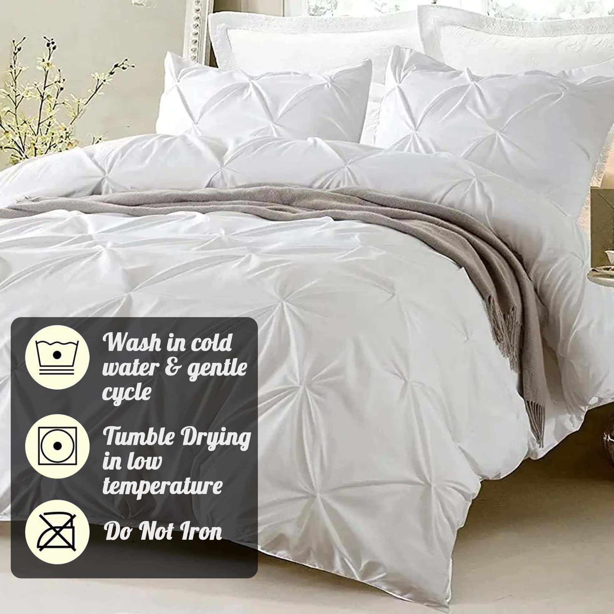 Juego de Funda de Edredón Plisada de Rey de Gran Tamaño de - Imagen 5