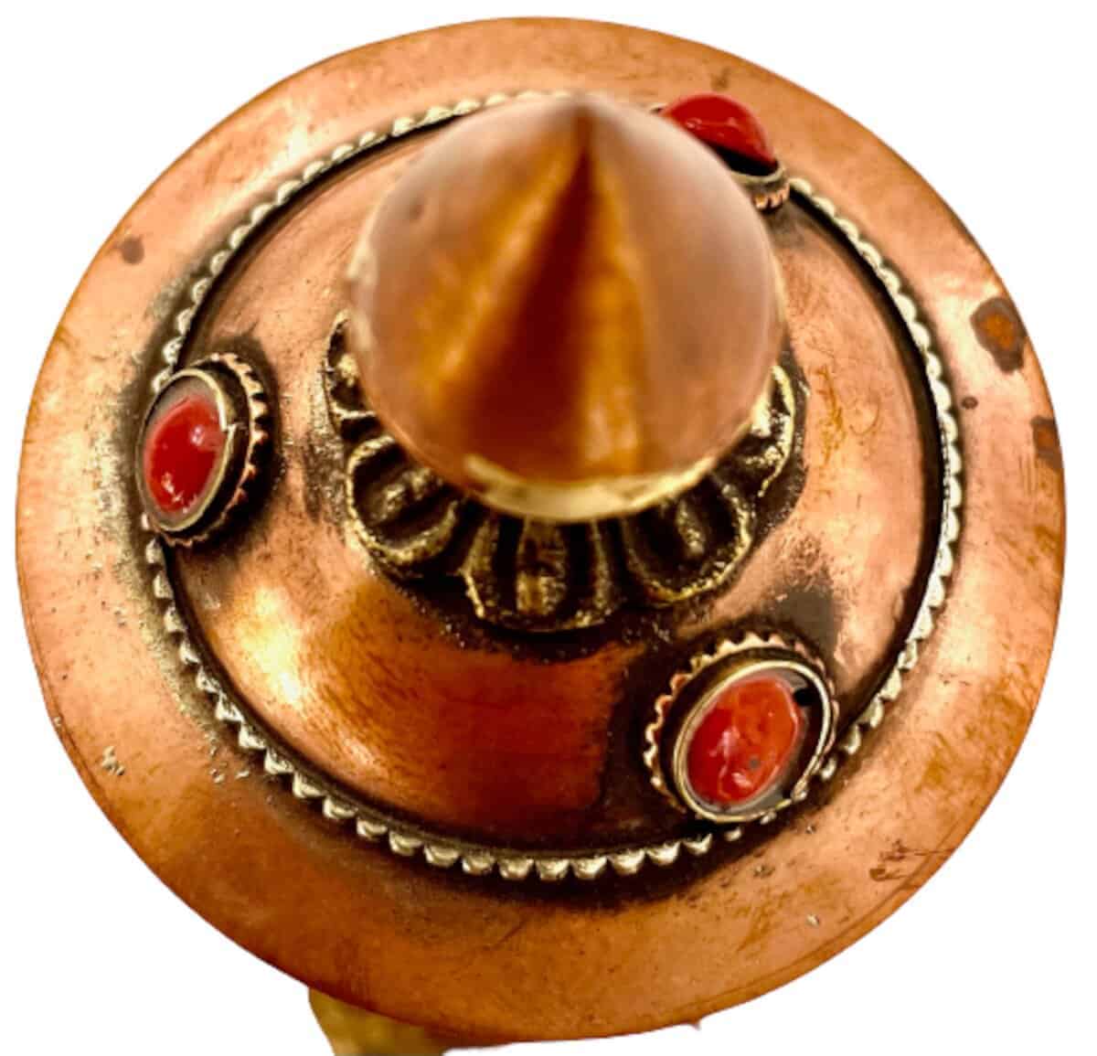 QT S Rueda de Oración de Mesa Tallada a Mano Tibetana - - Imagen 4