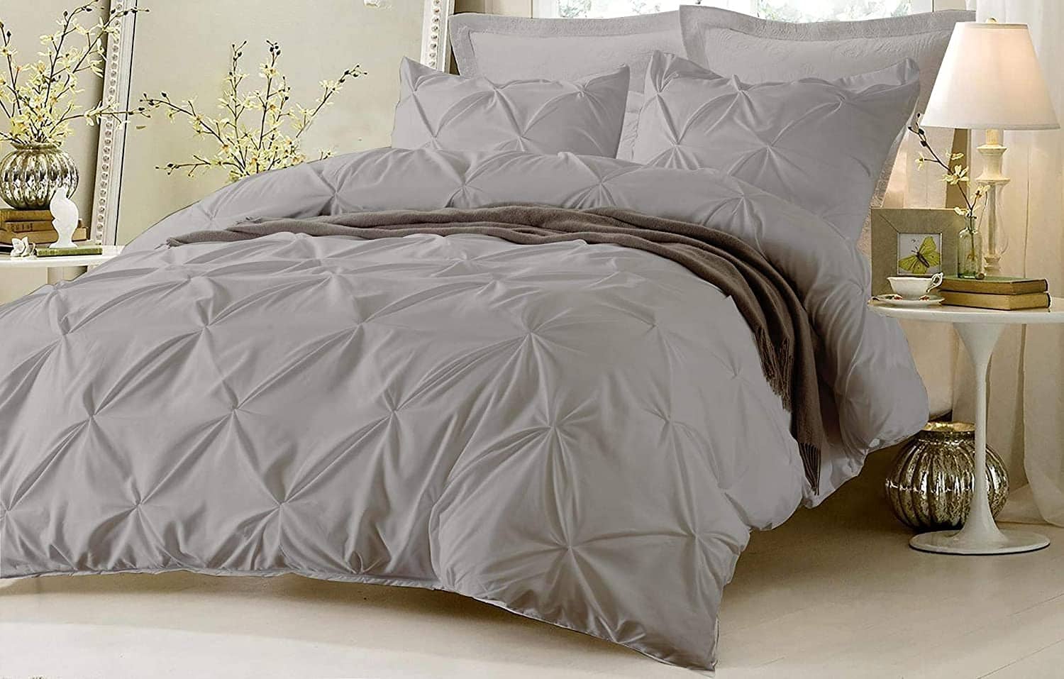 Funda de Edredón Queen Plisado de 1 Pieza 800 Hilos 100%