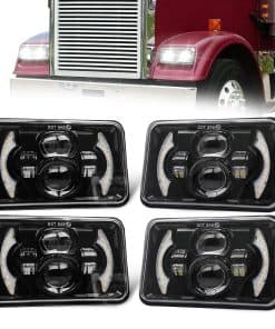 Juego de 4 faros LED DOT Approved 4x6 Pulgadas Hi/Lo