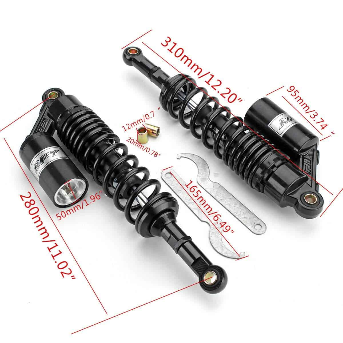 Amortiguadores de Aire Dorados TIANDI de 320 mm 12.5" - Imagen 9