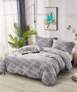 Juego de Edredón Softta 100% Algodón Lavado Gris Claro con