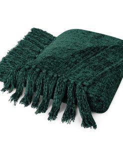 Manta de Lana PAVILIA Verde Esmeralda para Sofá, Cama