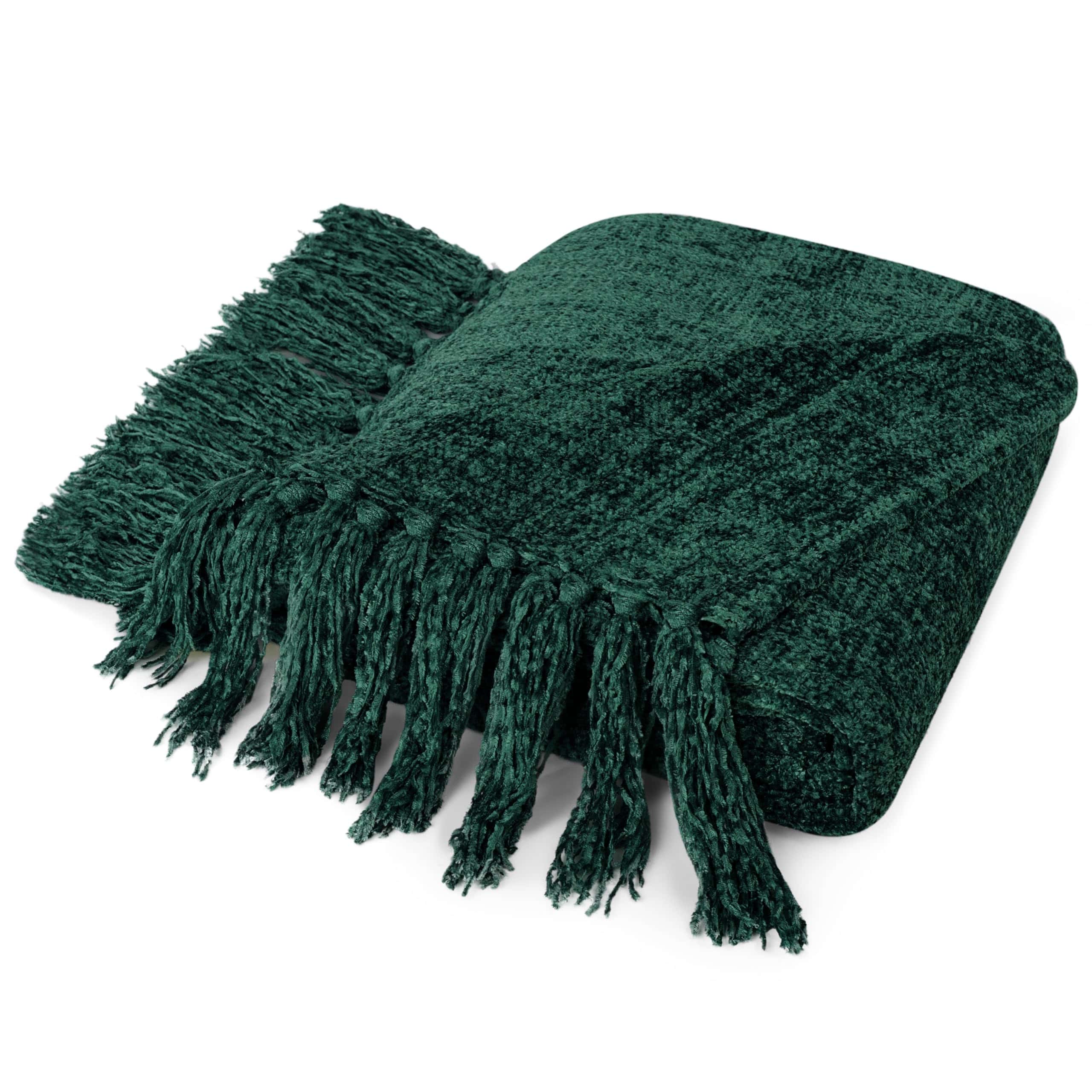 Manta de Lana PAVILIA Verde Esmeralda para Sofá, Cama