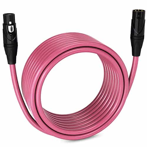 Cable de Micrófono XLR LyxPro de 30 Pies -ón - Rosa